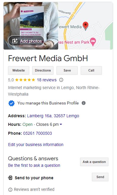 Das Google my Business Profil